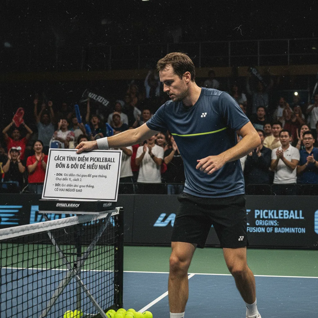 Bảng điểm Pickleball hiển thị điểm bắt đầu 0-0-2